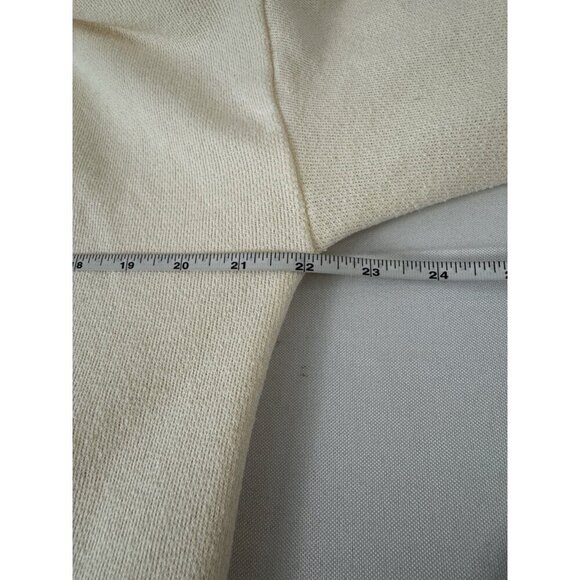 BDG Ivory Hooded Cardigan S Open Front Soft Cozy Minimalist Coastal Layer - Picture 9 of 10